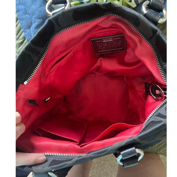 Coach Poppy Signature Spotlight Small Convertible Tote Shoulder Bag Black 13843 - Picture 9 of 9